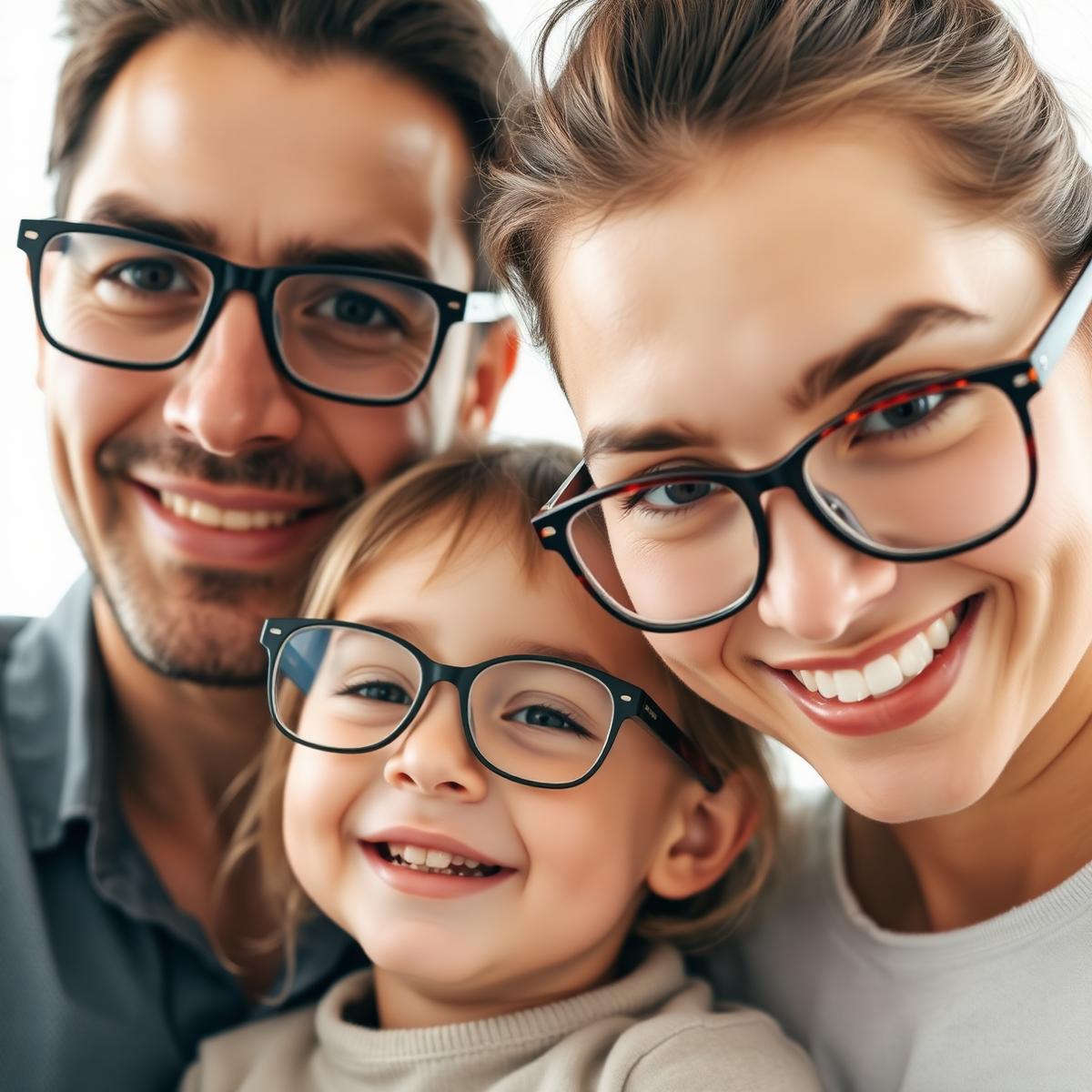 A happy family after their eye exam